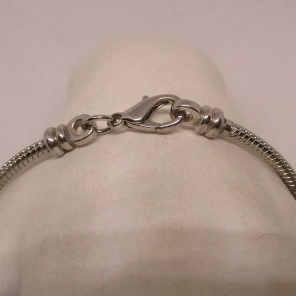 PANDORA STYLE LAMPWARK Glass Charm Beads Silver Tone Metal Heart And Key Charm - Picture 9 of 11